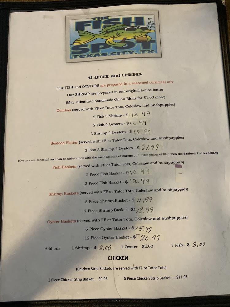 The Fish Spot Menu